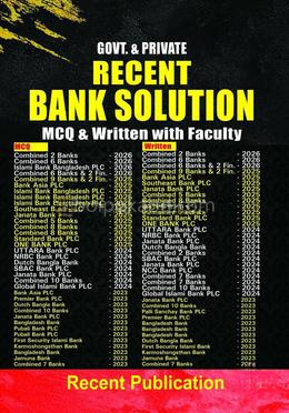 Govt. and Private Recent Bank Solution MCQ and Written