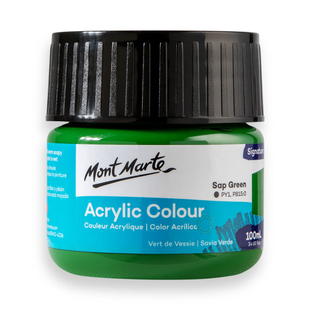Mont Marte অ্যাক্রিলিক কালার পেইন্ট সিগনেচার 100ml – Sap Green
