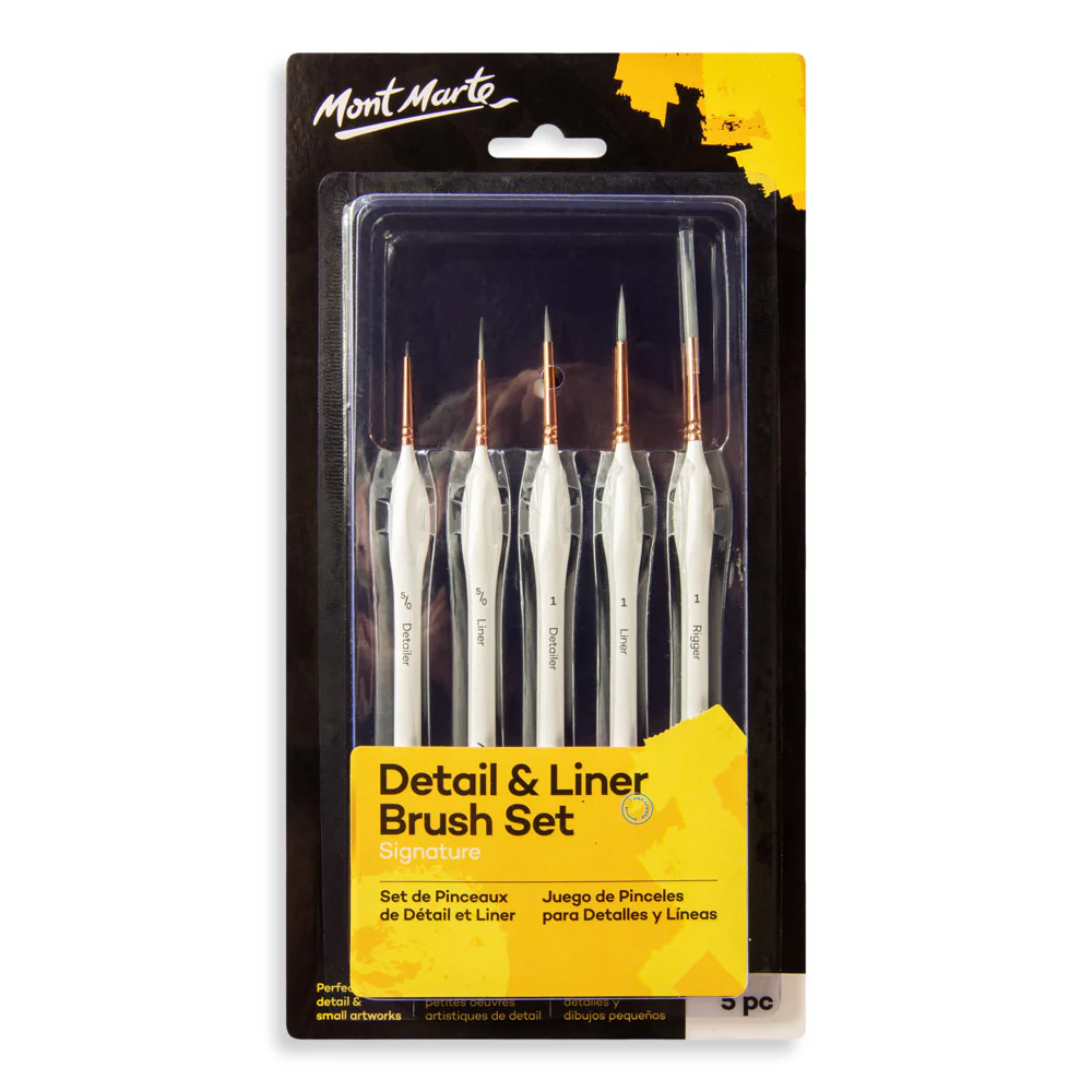 Mont Marte ডিটেইল & লাইনার ব্রাশ সেট সিগনেচার 5pc