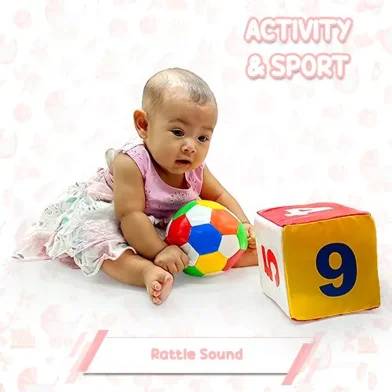 প্লে ও Learn বেবি লার্নিং টয় সফট Soccer Dice অ্যালফাবেট রোল বল ও কিউব - 2 পিস - 345154894