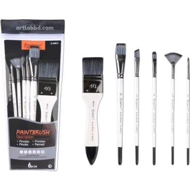 Giorgione G-A8011 নাইলন হেয়ার পেইন্ট ব্রাশ 6 পিস সেট
