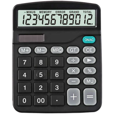 Foska Calculadora 12 ডিজিট সোলার পাওয়ার ও ব্যাটারি অফিস ক্যালকুলেটর - CA3212-7