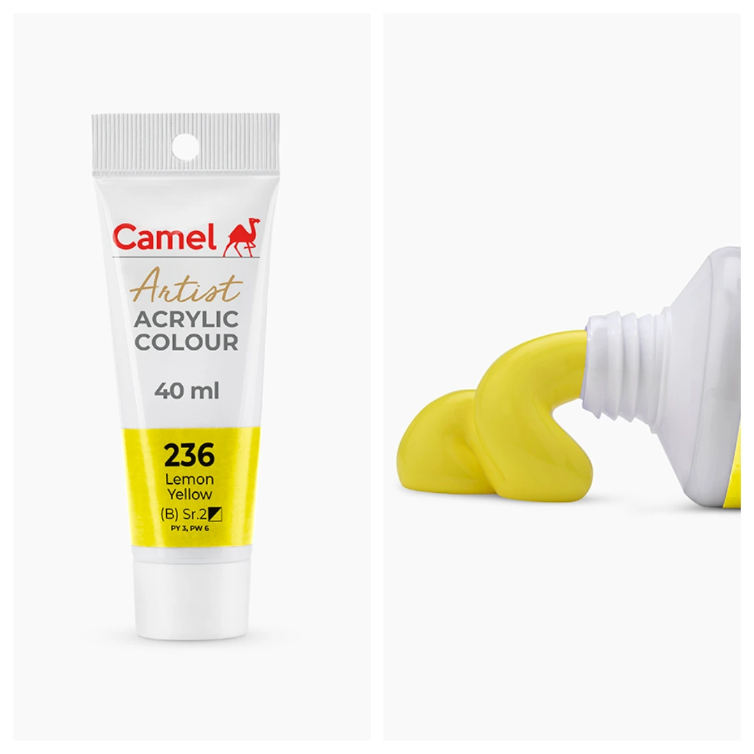 Camel আর্টিস্ট অ্যাক্রিলিক কালার 40ml – Lemon Yellow (Sr.2)