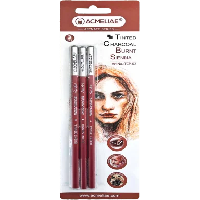 Acmeliae চারকোল Sienna পেন্সিল - 3 পিস সেট - 02-TCP