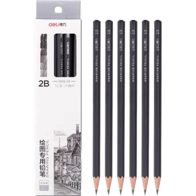 Deli ড্রয়িং পেন্সিল 2B-12 পিস - S998-2B