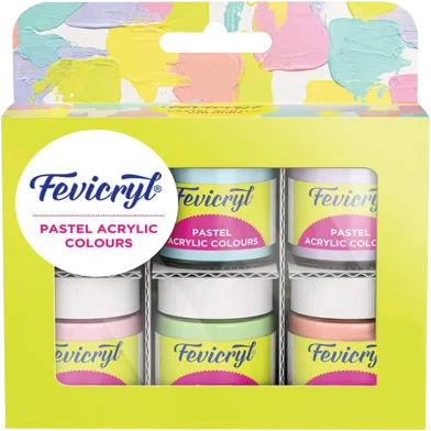 Fevicryl মাল্টি সারফেস প্যাস্টেল অ্যাক্রিলিক কালার কিট 6 শেড