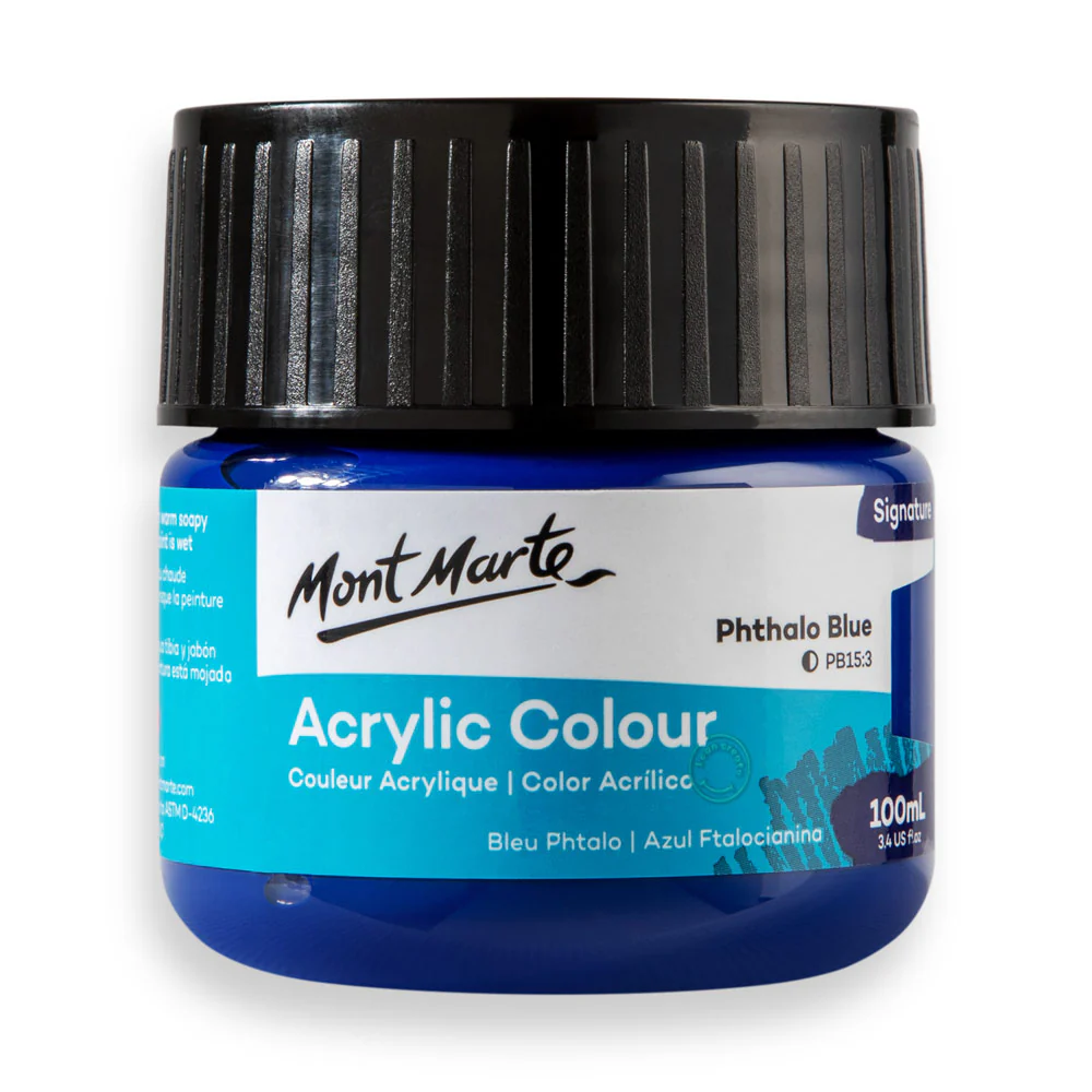 Mont Marte অ্যাক্রিলিক কালার পেইন্ট সিগনেচার 100ml – Phthalo Blue