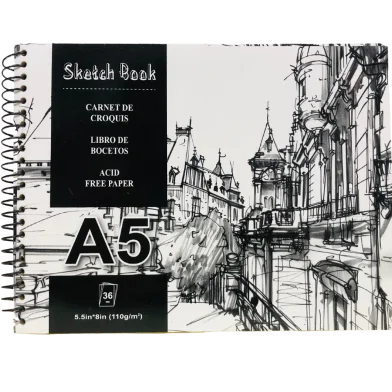 স্কেচ প্যাড A5 সাইজ 36 শিট 110 জিএসএম (8 ইঞ্চি/5.5 ইঞ্চি)