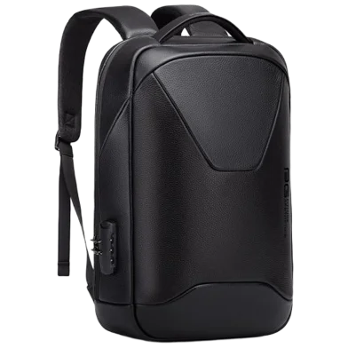 BANGE BG-6621 প্রিমিয়াম জেনুইন লেদার অ্যান্টি-থেফট ওয়াটারপ্রুফ ব্যাকপ্যাক