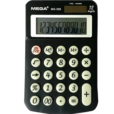 Mega ইলেকট্রনিক ক্যালকুলেটর 12 ডিজিট - MG-308