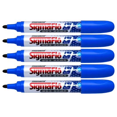 Monami Sigmaflo হোয়াইট বোর্ড মার্কার রাউন্ড টিপ ব্লু- 6 পিস