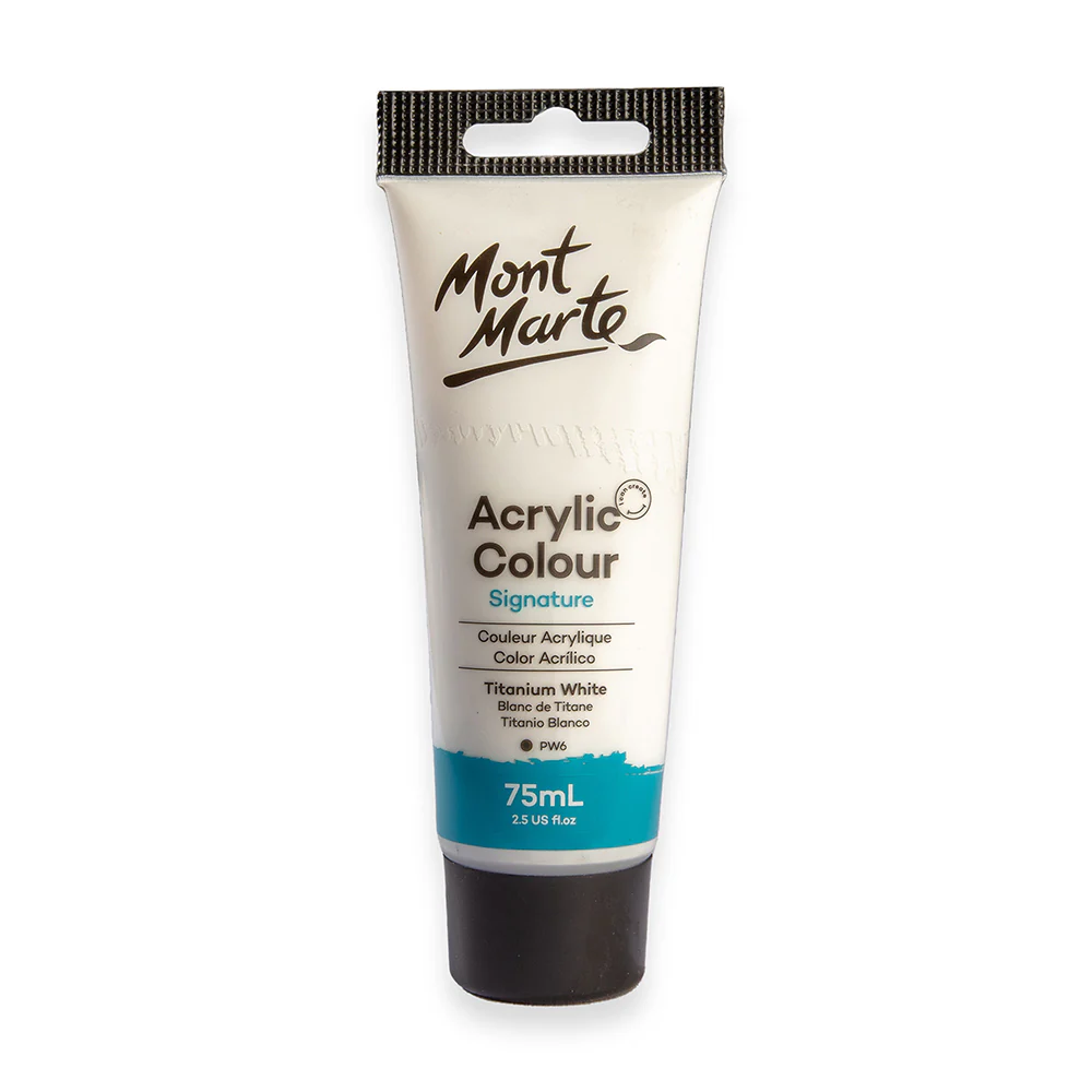 Mont Marte অ্যাক্রিলিক কালার পেইন্ট সিগনেচার 75ml – Titanium White