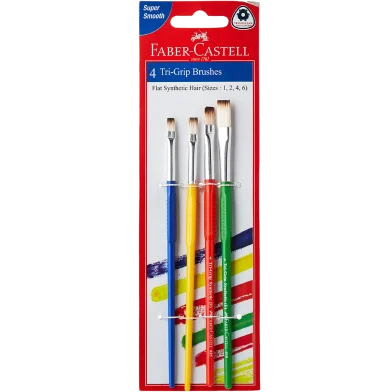 Faber-Castell ট্রাই-গ্রিপ ফ্ল্যাট ব্রাশ - 4 পিস
