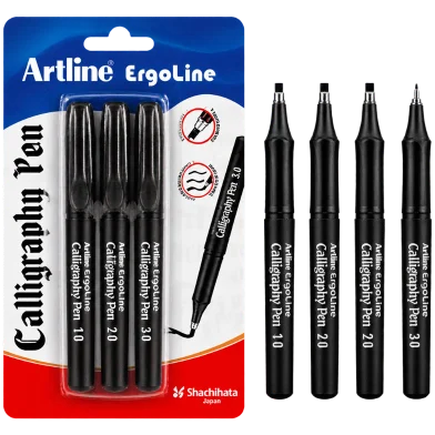 Artline Ergoline ব্ল্যাক ইংক 1.0,2.0,3.0 মিমি - 3 পিস