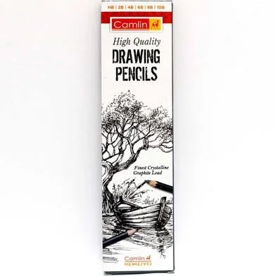 Camlin ড্রয়িং ও স্কেচ পেন্সিল HB 2B 4B 6B 8B 10B - প্যাক অফ 6