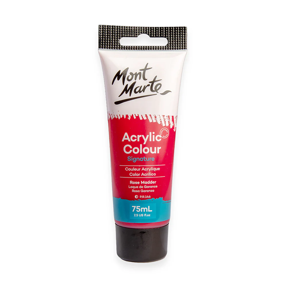 Mont Marte অ্যাক্রিলিক কালার পেইন্ট সিগনেচার 75ml – Rose Madder
