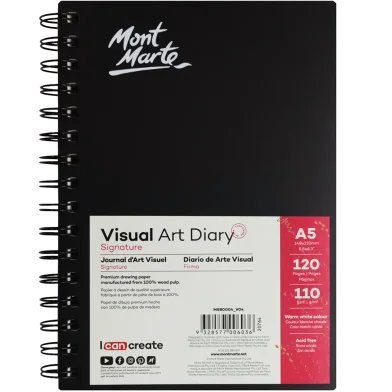 Mont Marte ভিজুয়াল আর্ট ডায়েরি A5 110 জিএসএম 120 শিট