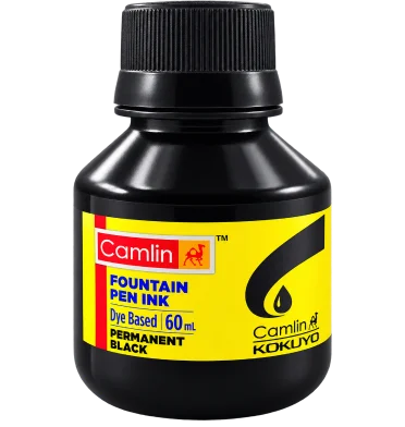 Camlin ব্ল্যাক ফাউন্টেন পেন ইংক বোতল ড্রয়িং ডিপ Airbrush ডাই বেসড Refil- 60 মিলি