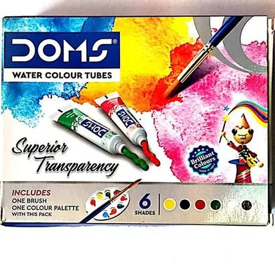 DOMS ওয়াটার কালার টিউব 6 শেড সহ ব্রাশ ও প্যালেট
