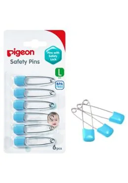Pigeon সেফটি পিন (L) 6 পিস-কার্ড (কালার may vary) (ব্লু) - 10881
