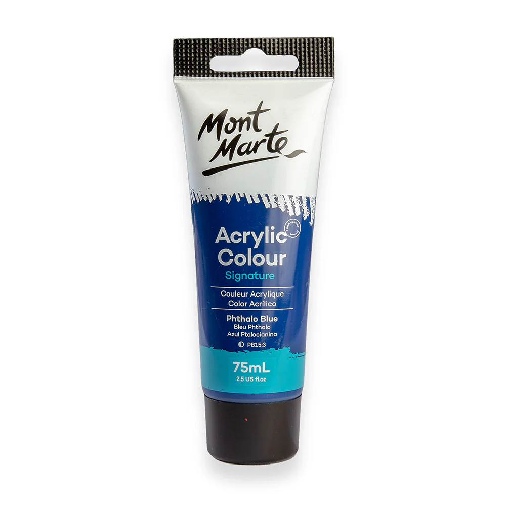 Mont Marte অ্যাক্রিলিক কালার পেইন্ট সিগনেচার 75ml – Phthalo Blue