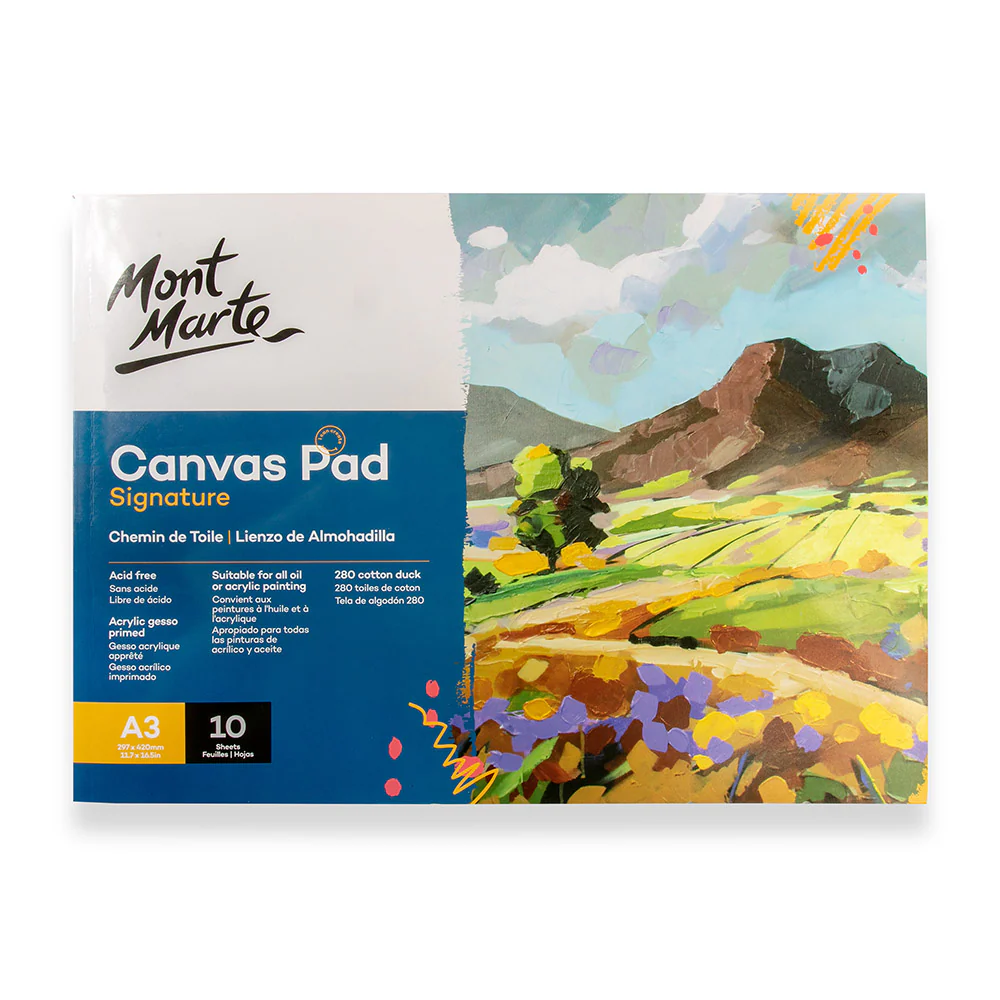 Mont Marte ক্যানভাস প্যাড সিগনেচার 10 শিট A3 (11.7 x 16.5in)