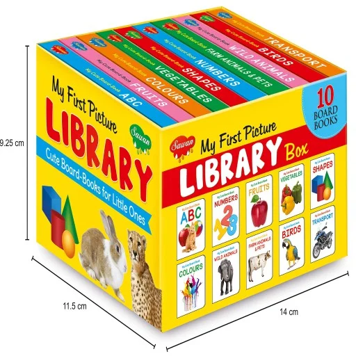 My First Picture Library Box of 10 Board Books (Pre-School Books) | Gift Set For Kids Board book