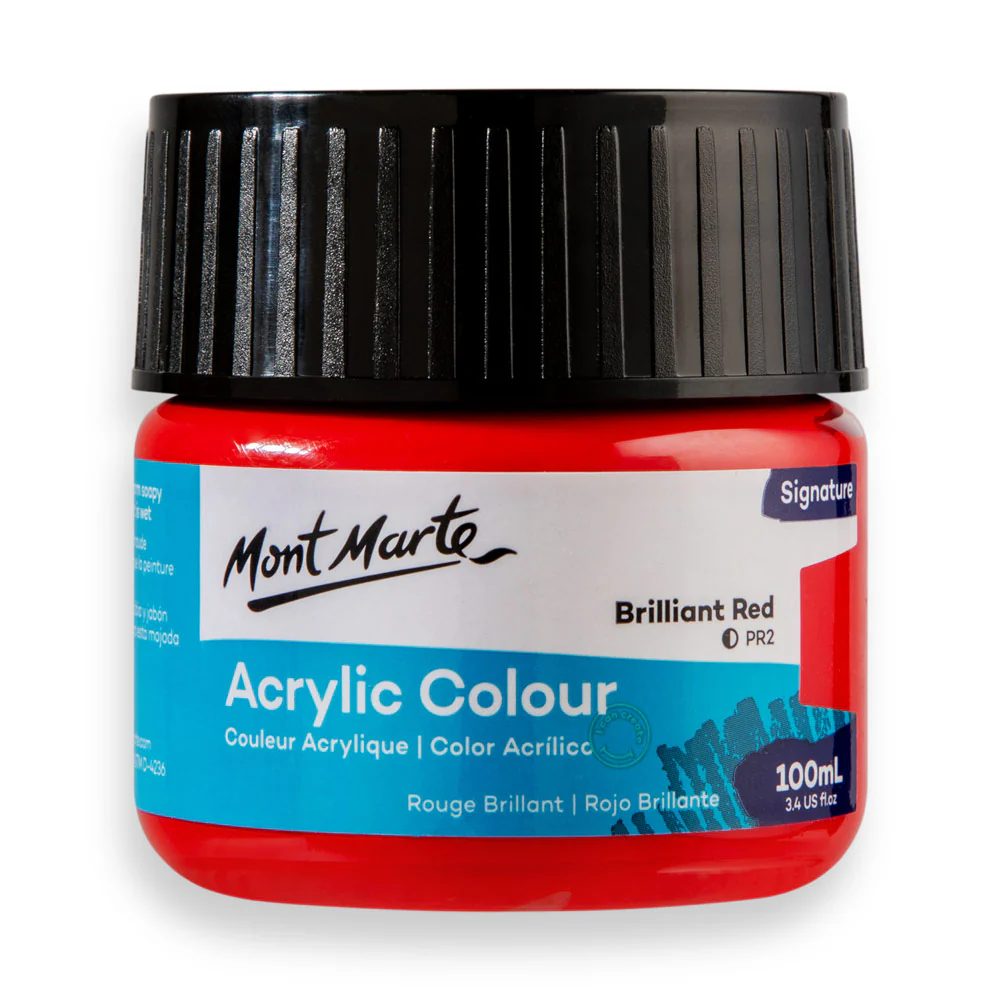 Mont Marte অ্যাক্রিলিক কালার 100ml  – Brilliant Red