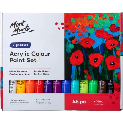 Mont Marte অ্যাক্রিলিক পেইন্ট সেট-48 পিস x 36 মিলি