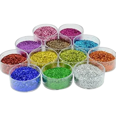 কালারফুল গ্লিটার পাউডার ফর ক্রাফট 12 পিস