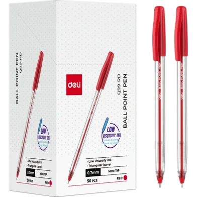 Deli বলপয়েন্ট পেন-0.7 মিমি-50 পিস - EQ99-RD