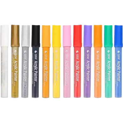 Acrylic STA পেইন্ট মার্কার পেন 12 কালার