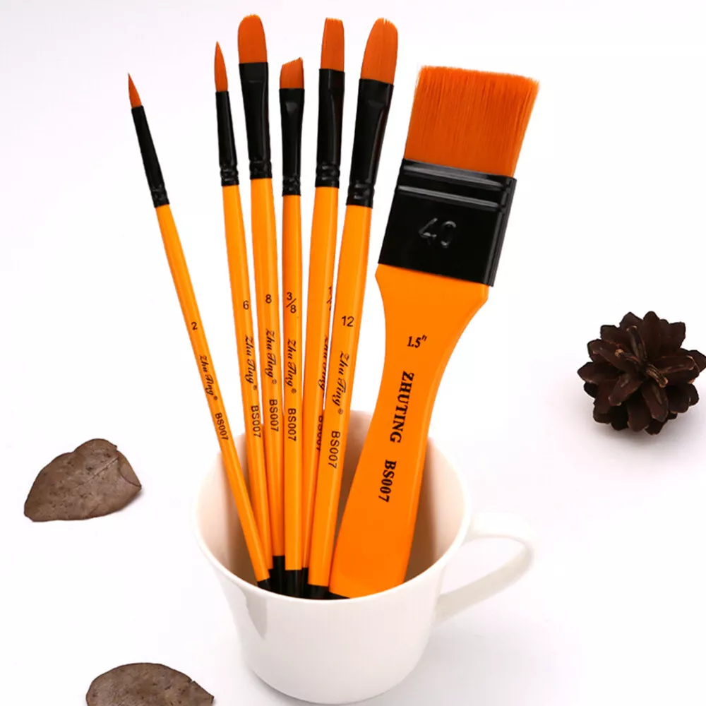 Keep Smiling 7pcs পেইন্ট ব্রাশ সেট – Yellow