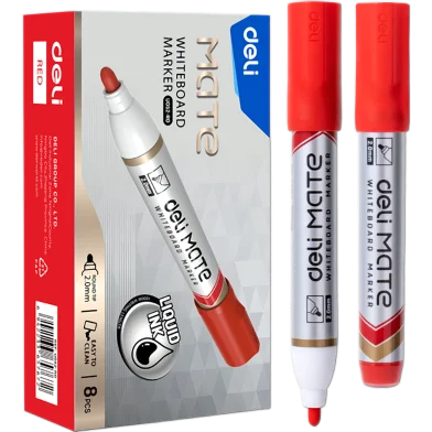 Deli Mate হোয়াইটবোর্ড মার্কার 2.0 মিমি-8 পিস - EU052-RD