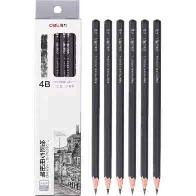 Deli ড্রয়িং পেন্সিল 4B-12 পিস - S998