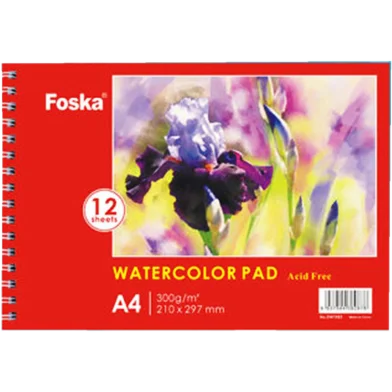 Foska A4 সাইড স্পাইরাল Open ওয়াটারকালার প্যাড - DW1082