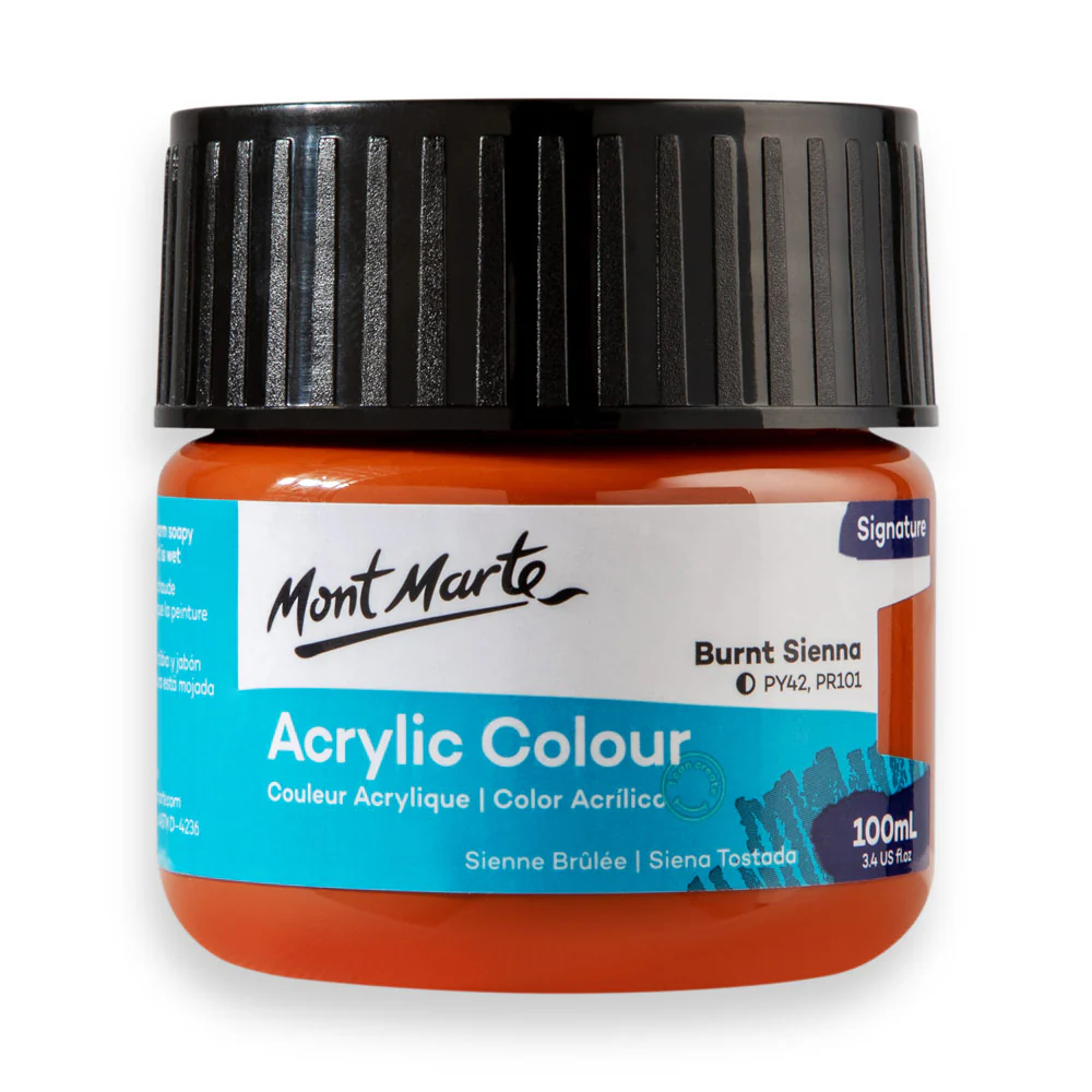 Mont Marte অ্যাক্রিলিক কালার পেইন্ট সিগনেচার 100ml – Burnt Sienna