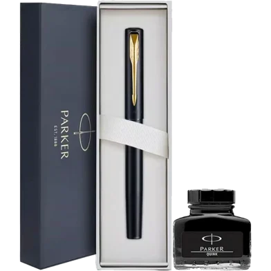 Parker XL ব্ল্যাক ফাউন্টেন পেন সহ ব্ল্যাক Parker ইংক গিফট আইটেম