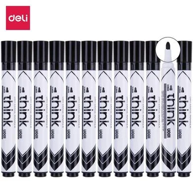 Deli ড্রাই ইরেজ মার্কার 12 পিস (ব্ল্যাক) - EU00120