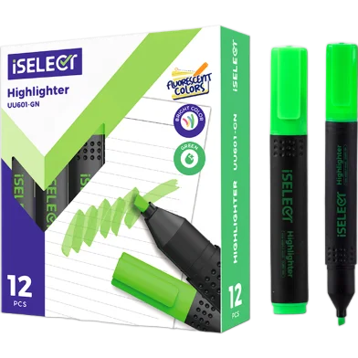 Deli iSelect হাইলাইটার-12 পিস - UU601-GN