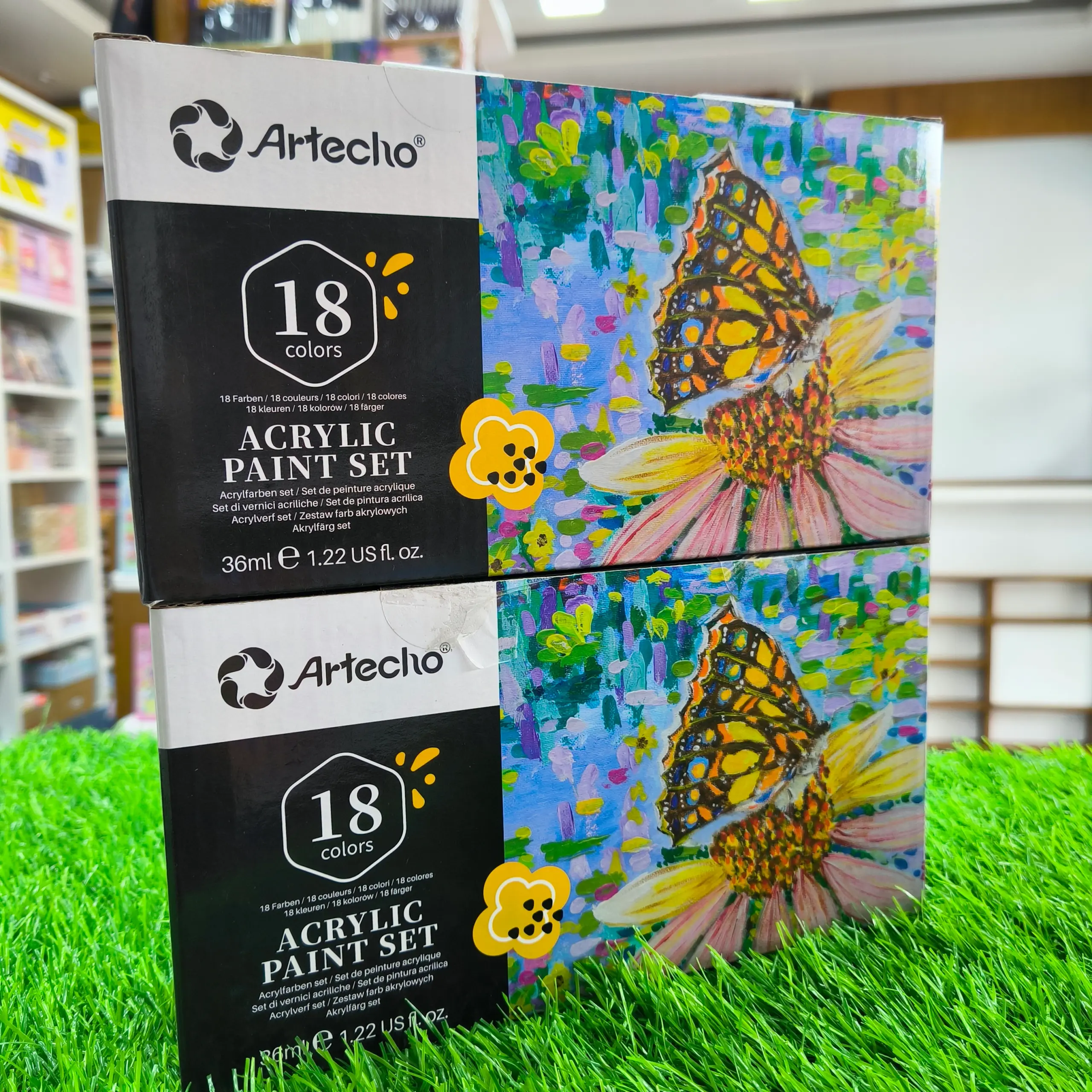 Artecho প্রফেশনাল অ্যাক্রিলিক পেইন্ট সেট – 18pc x 36ml