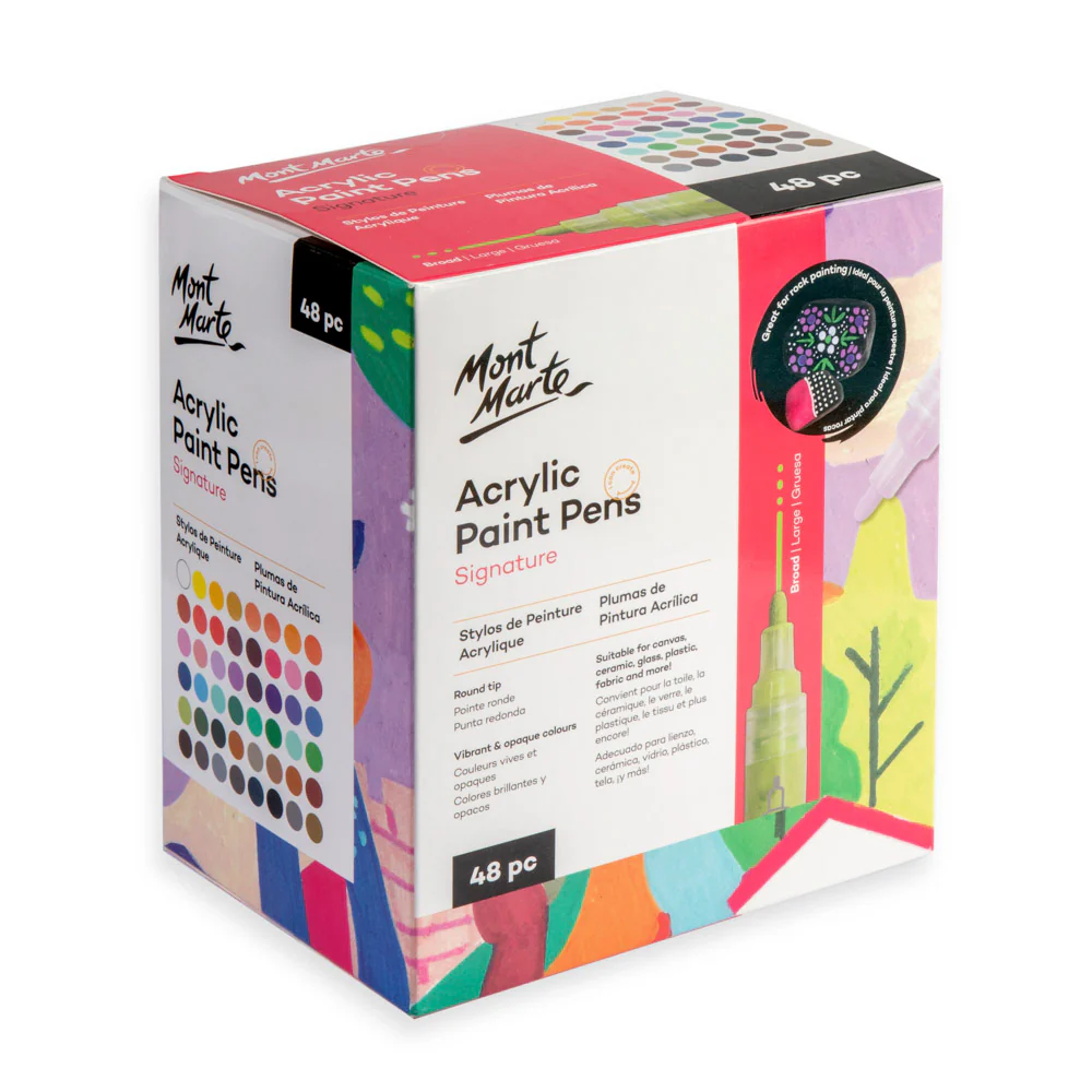 Mont Marte অ্যাক্রিলিক পেইন্ট পেন ব্রড টিপ সিগনেচার 48pc