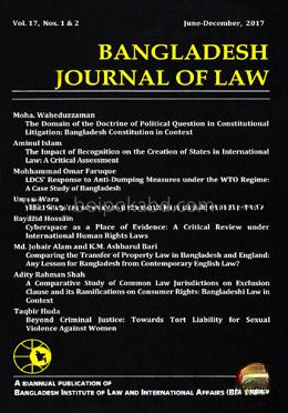 Bangaldesh Journal Of Law (June-December 2017) (Vol 17)