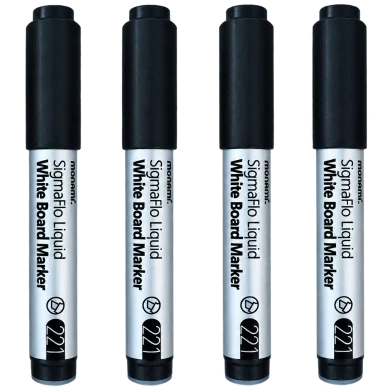 Monami SigmaFlo লিকুইড হোয়াইট বোর্ড মার্কার 4 পিস