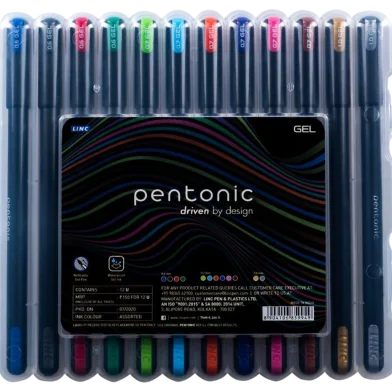 Pentonic মাল্টিকালার জেল পেন 12 পিস