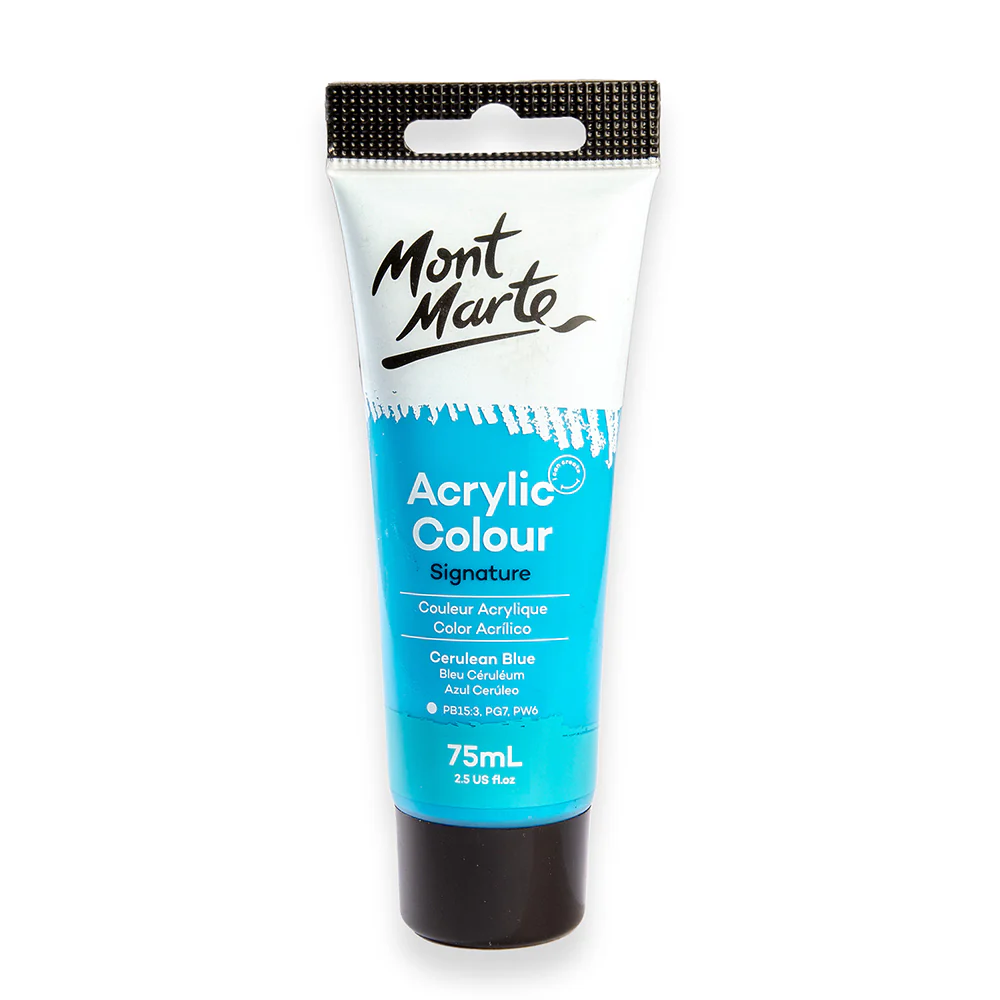 Mont Marte অ্যাক্রিলিক কালার পেইন্ট সিগনেচার 75ml – Cerulean Blue
