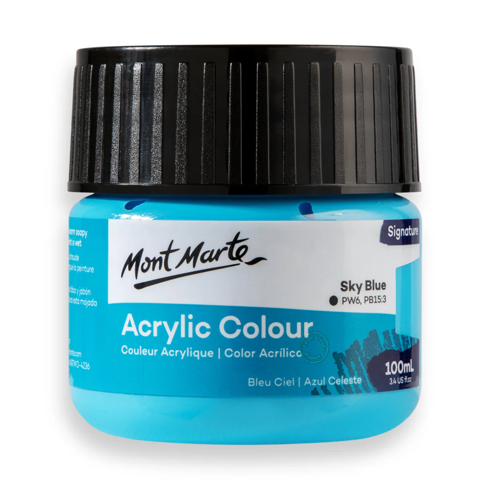 Mont Marte অ্যাক্রিলিক কালার পেইন্ট সিগনেচার 100ml – Sky Blue