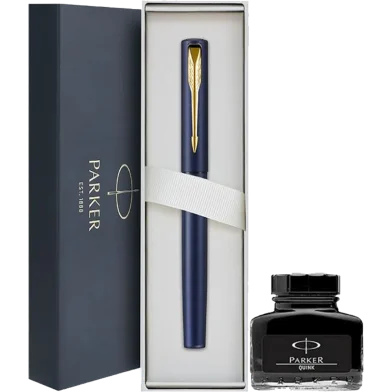 Parker XL ব্লু ফাউন্টেন পেন সহ ব্ল্যাক Parker ইংক গিফট আইটেম