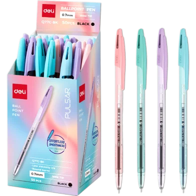 Deli Pulsar বলপয়েন্ট পেন-0.7 মিমি-50 পিস - EQ77C-BK