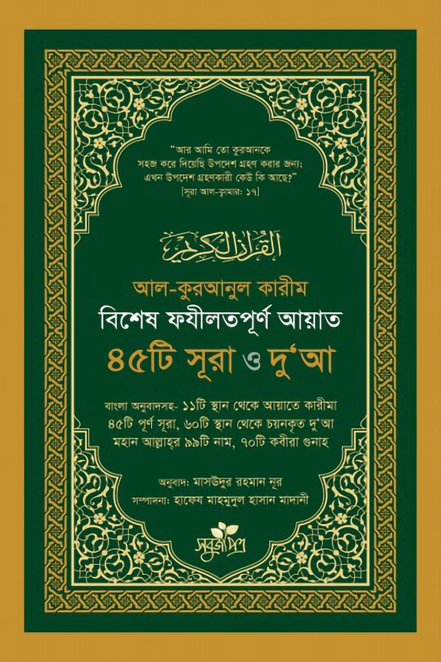 বিশেষ ফযীলতপূর্ণ আয়াত, ৪৫টি সূরা ও দু‘আ